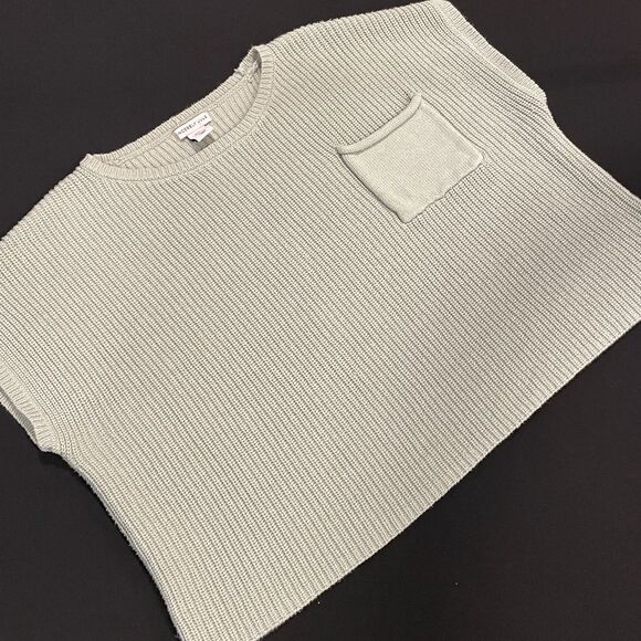 ~ Sincerely Jules XL Sweater Knit Sage Green Short Sleeves Anthropologie Mint - Picture 7 of 9